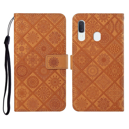 Ethnic Style Embossed Pattern Horizontal Flip Leather Case with Holder & Card Slots & Wallet & Lanyard, For Samsung Galaxy A20e, For Samsung Galaxy A20s, For Samsung Galaxy A21