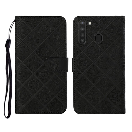 Ethnic Style Embossed Pattern Horizontal Flip Leather Case with Holder & Card Slots & Wallet & Lanyard, For Samsung Galaxy A20e, For Samsung Galaxy A20s, For Samsung Galaxy A21