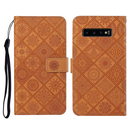 Ethnic Style Embossed Pattern Horizontal Flip Leather Case with Holder & Card Slots & Wallet & Lanyard, For Samsung Galaxy S10, For Samsung Galaxy S10+, For Samsung Galaxy S10e
