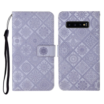 Ethnic Style Embossed Pattern Horizontal Flip Leather Case with Holder & Card Slots & Wallet & Lanyard, For Samsung Galaxy S10, For Samsung Galaxy S10+, For Samsung Galaxy S10e