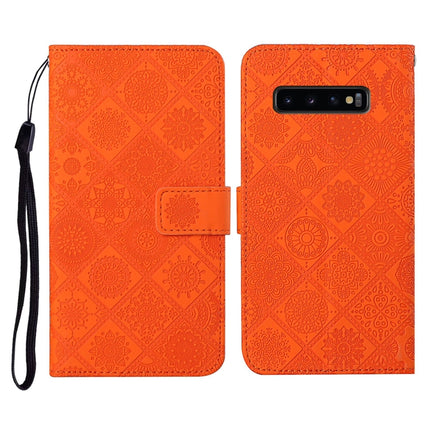 Ethnic Style Embossed Pattern Horizontal Flip Leather Case with Holder & Card Slots & Wallet & Lanyard, For Samsung Galaxy S10, For Samsung Galaxy S10+, For Samsung Galaxy S10e