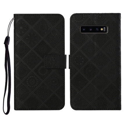 Ethnic Style Embossed Pattern Horizontal Flip Leather Case with Holder & Card Slots & Wallet & Lanyard, For Samsung Galaxy S10, For Samsung Galaxy S10+, For Samsung Galaxy S10e