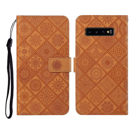 Ethnic Style Embossed Pattern Horizontal Flip Leather Case with Holder & Card Slots & Wallet & Lanyard, For Samsung Galaxy S10, For Samsung Galaxy S10+, For Samsung Galaxy S10e