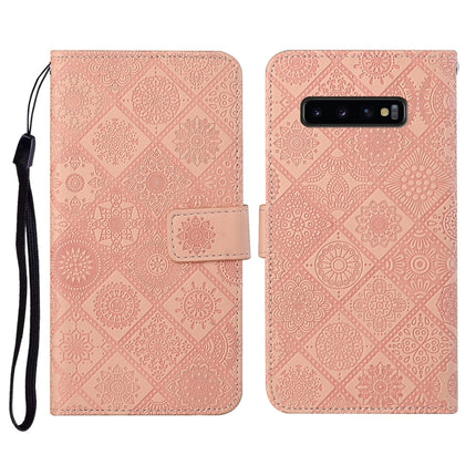 Ethnic Style Embossed Pattern Horizontal Flip Leather Case with Holder & Card Slots & Wallet & Lanyard, For Samsung Galaxy S10, For Samsung Galaxy S10+, For Samsung Galaxy S10e