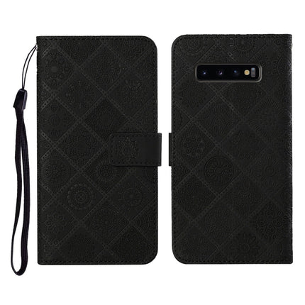 Ethnic Style Embossed Pattern Horizontal Flip Leather Case with Holder & Card Slots & Wallet & Lanyard, For Samsung Galaxy S10, For Samsung Galaxy S10+, For Samsung Galaxy S10e
