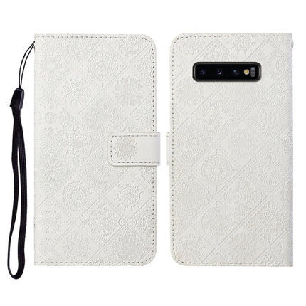 Ethnic Style Embossed Pattern Horizontal Flip Leather Case with Holder & Card Slots & Wallet & Lanyard, For Samsung Galaxy S10, For Samsung Galaxy S10+, For Samsung Galaxy S10e