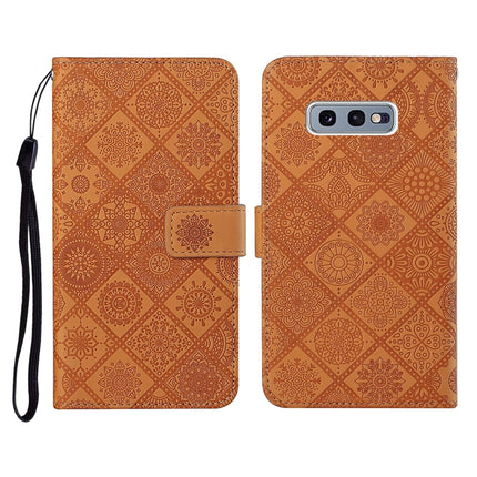 Ethnic Style Embossed Pattern Horizontal Flip Leather Case with Holder & Card Slots & Wallet & Lanyard, For Samsung Galaxy S10, For Samsung Galaxy S10+, For Samsung Galaxy S10e