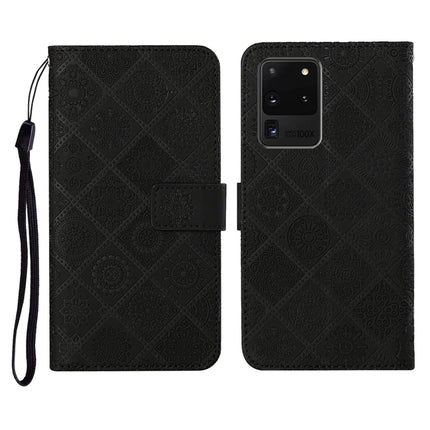 Ethnic Style Embossed Pattern Horizontal Flip Leather Case with Holder & Card Slots & Wallet & Lanyard, For Samsung Galaxy S20 Ultra, For Samsung Galaxy Galaxy S21 5G, For Samsung Galaxy S21+ 5G, For Samsung Galaxy Galaxy S21+ 5G