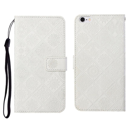 Ethnic Style Embossed Pattern Horizontal Flip Leather Case with Holder & Card Slots & Wallet & Lanyard, For iPhone 6, For iPhone 6 Plus, For iPhone 8 Plus / 7 Plus