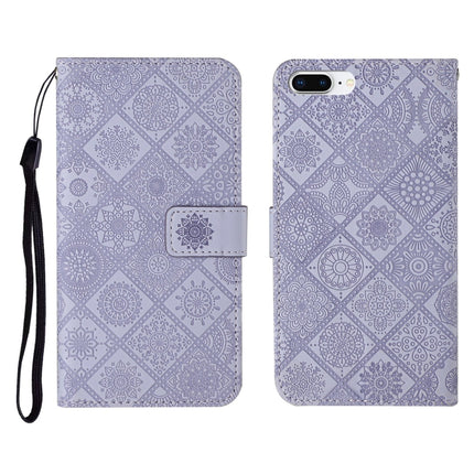 Ethnic Style Embossed Pattern Horizontal Flip Leather Case with Holder & Card Slots & Wallet & Lanyard, For iPhone 6, For iPhone 6 Plus, For iPhone 8 Plus / 7 Plus