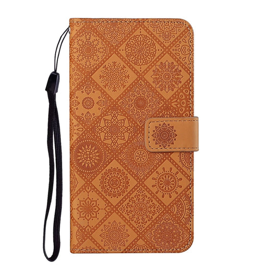 Funda de cuero con tapa horizontal con patrón en relieve de estilo étnico con soporte, ranuras para tarjetas, billetera y cordón, para iPhone 12 Pro Max, para iPhone SE 2022 / SE 2020 / 8 / 7, para iPhone XR, para iPhone XS Max