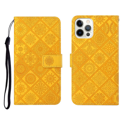 Horizontale Klapphülle aus Leder mit geprägtem Muster im ethnischen Stil, mit Halter &amp; Kartenfächern &amp; Geldbörse &amp; Trageband, für iPhone 12 Pro Max, für iPhone SE 2022 / SE 2020 / 8 / 7, für iPhone XR, für iPhone XS Max