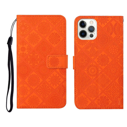 Horizontale Klapphülle aus Leder mit geprägtem Muster im ethnischen Stil, mit Halter &amp; Kartenfächern &amp; Geldbörse &amp; Trageband, für iPhone 12 Pro Max, für iPhone SE 2022 / SE 2020 / 8 / 7, für iPhone XR, für iPhone XS Max