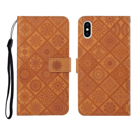 Ethnic Style Embossed Pattern Horizontal Flip Leather Case with Holder & Card Slots & Wallet & Lanyard, For iPhone SE 2022 / SE 2020 / 8 / 7, For iPhone XR, For iPhone XS Max