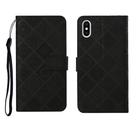 Ethnic Style Embossed Pattern Horizontal Flip Leather Case with Holder & Card Slots & Wallet & Lanyard, For iPhone SE 2022 / SE 2020 / 8 / 7, For iPhone XR, For iPhone XS Max