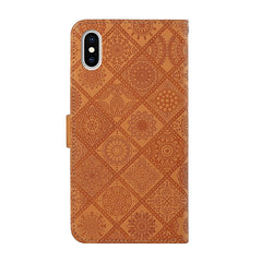 Ethnic Style Embossed Pattern Horizontal Flip Leather Case with Holder & Card Slots & Wallet & Lanyard, For iPhone XS / X