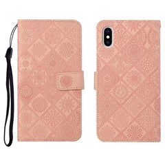 Ethnic Style Embossed Pattern Horizontal Flip Leather Case with Holder & Card Slots & Wallet & Lanyard, For iPhone XS / X