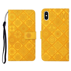 Ethnic Style Embossed Pattern Horizontal Flip Leather Case with Holder & Card Slots & Wallet & Lanyard, For iPhone XS / X