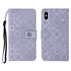 Ethnic Style Embossed Pattern Horizontal Flip Leather Case with Holder & Card Slots & Wallet & Lanyard, For iPhone XS / X