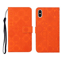 Ethnic Style Embossed Pattern Horizontal Flip Leather Case with Holder & Card Slots & Wallet & Lanyard, For iPhone XS / X