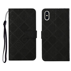 Ethnic Style Embossed Pattern Horizontal Flip Leather Case with Holder & Card Slots & Wallet & Lanyard, For iPhone XS / X