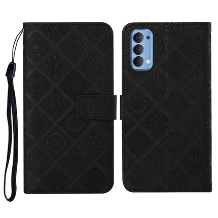 Ethnic Style Embossed Pattern Horizontal Flip Leather Case with Holder & Card Slots & Wallet & Lanyard, For OPPO Reno3, For OPPO Reno4, For OPPO Reno4 Lite