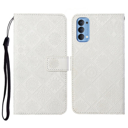 Ethnic Style Embossed Pattern Horizontal Flip Leather Case with Holder & Card Slots & Wallet & Lanyard, For OPPO Reno3, For OPPO Reno4, For OPPO Reno4 Lite