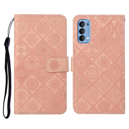 Ethnic Style Embossed Pattern Horizontal Flip Leather Case with Holder & Card Slots & Wallet & Lanyard, For OPPO Reno4 Pro
