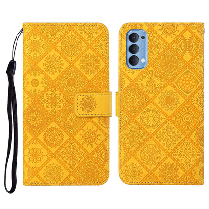 Ethnic Style Embossed Pattern Horizontal Flip Leather Case with Holder & Card Slots & Wallet & Lanyard, For OPPO Reno4 Pro