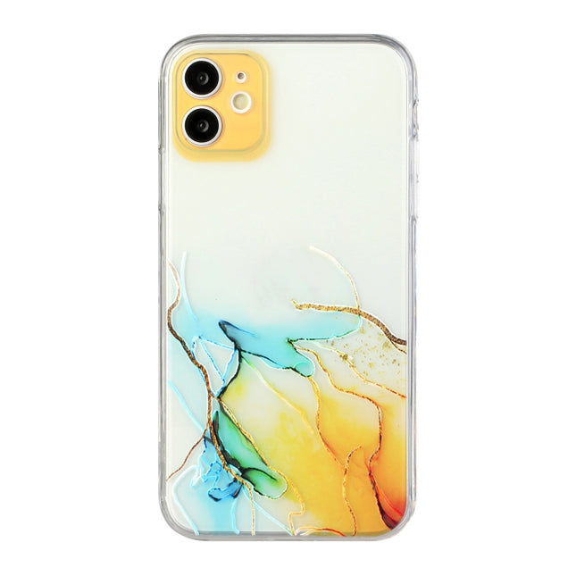 Hollow Marble Pattern TPU Straight Edge Fine Hole Protective Case, For iPhone 11, For iPhone 11 Pro, For iPhone 11 Pro Max, For iPhone 12 mini