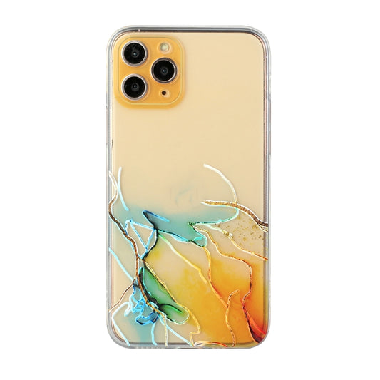 Funda protectora de TPU con borde recto y orificio fino con patrón de mármol hueco para iPhone 11 Pro, iPhone 11 Pro Max, iPhone 12 mini, iPhone 12, iPhone 12 Pro