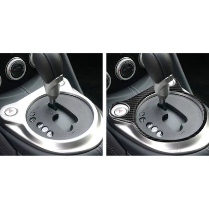 Car Carbon Fiber Whole Gear Position Console Panel Decorative Sticker for Nissan 370Z Z34 2009-, Left and Right Drive Universal