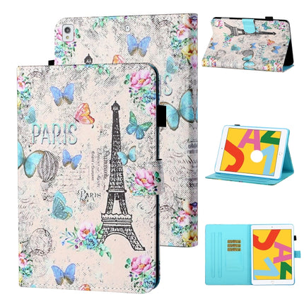 Funda de cuero con tapa horizontal con costuras de dibujo de colores, soporte, ranura para tarjetas y función de suspensión/activación, para iPad Pro 11 (2020)/(2018), para iPad 10.2 2021/2020/2019/Air (2019), para iPad Air/Air 2/9.7 (2017) y (2018)
