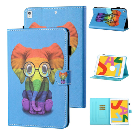 Funda de cuero con tapa horizontal con costuras de dibujo de colores, soporte, ranura para tarjetas y función de suspensión/activación, para iPad Pro 11 (2020)/(2018), para iPad 10.2 2021/2020/2019/Air (2019), para iPad Air/Air 2/9.7 (2017) y (2018)