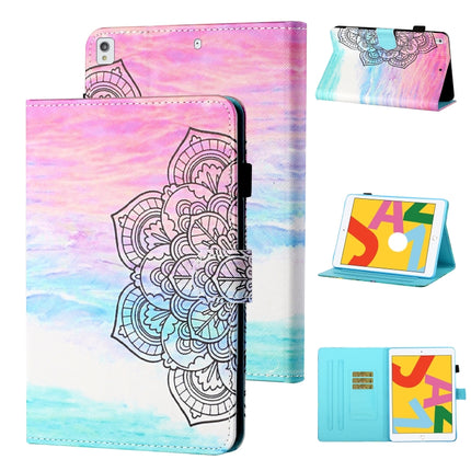 Funda de cuero con tapa horizontal con costuras de dibujo de colores, soporte, ranura para tarjetas y función de suspensión/activación, para iPad Pro 11 (2020)/(2018), para iPad 10.2 2021/2020/2019/Air (2019), para iPad Air/Air 2/9.7 (2017) y (2018)