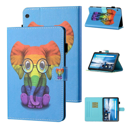 Coloured Drawing Stitching Horizontal Flip Leather Case with Holder & Card Slot, For Lenovo Tab FHD M10 Plus X606F, For Huawei MediaPad T5 10.1, For Lenovo Tab M10 X605F / X505F