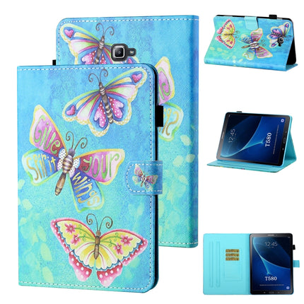 Coloured Drawing Stitching Horizontal Flip Leather Case with Holder & Card Slot & Sleep / Wake-up Function, For Samsung Galaxy Tab A 10.5 T590/T595, For Samsung Galaxy Tab A 10.1 (2016) T580/T585