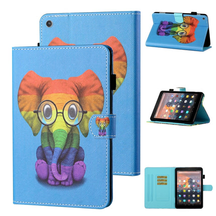 Coloured Drawing Stitching Horizontal Flip Leather Case with Holder & Card Slot & Sleep / Wake-up Function, For Amazon Kindle Fire HD8 (2020), For Amazon Kindle Fire HD10 2015 / 2017 / 2019, For Amazon Kindle Fire HD8 2016 / 2017 / 2018                ...