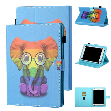 Universal Coloured Drawing Stitching Horizontal Flip Leather Case with Holder & Card Slot, For 7 inch Tablet, For 8 inch Tablet, For 10 inch Tablet