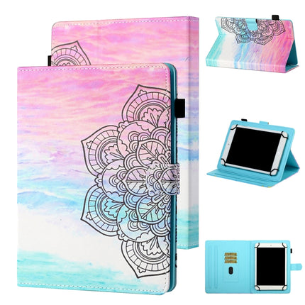 Universal Coloured Drawing Stitching Horizontal Flip Leather Case with Holder & Card Slot, For 7 inch Tablet, For 8 inch Tablet, For 10 inch Tablet