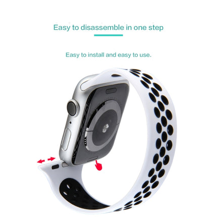 Elastic Silicone Watchband For Apple Watch Series 6 & SE & 5 & 4 44mm / 3 & 2 & 1 42mm, 150mm (Black White), 150mm (Black Red), 150mm (Light Pink White), 150mm (Blue White), 150mm (Grey Black), 160mm (Black White), 160mm (Black Red)                    ...
