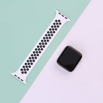 Elastic Silicone Watchband For Apple Watch Series 6 & SE & 5 & 4 44mm / 3 & 2 & 1 42mm, 150mm (Black White), 150mm (Black Red), 150mm (Light Pink White), 150mm (Blue White), 150mm (Grey Black), 160mm (Black White), 160mm (Black Red)                    ...