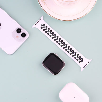 Elastic Silicone Watchband For Apple Watch Series 6 & SE & 5 & 4 44mm / 3 & 2 & 1 42mm, 150mm (Black White), 150mm (Black Red), 150mm (Light Pink White), 150mm (Blue White), 150mm (Grey Black), 160mm (Black White), 160mm (Black Red)                    ...