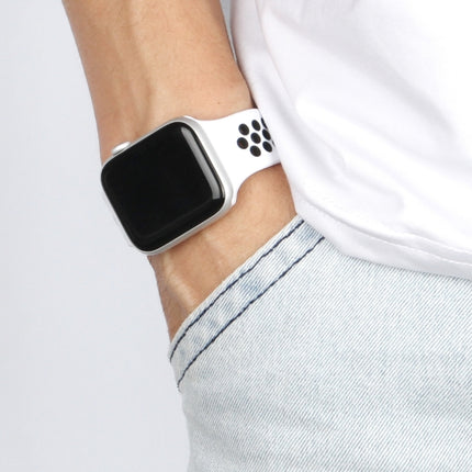 Elastic Silicone Watchband For Apple Watch Series 6 & SE & 5 & 4 44mm / 3 & 2 & 1 42mm, 150mm (Black White), 150mm (Black Red), 150mm (Light Pink White), 150mm (Blue White), 150mm (Grey Black), 160mm (Black White), 160mm (Black Red)                    ...
