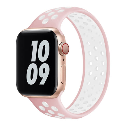 Elastic Silicone Watchband For Apple Watch Series 6 & SE & 5 & 4 44mm / 3 & 2 & 1 42mm, 150mm (Black White), 150mm (Black Red), 150mm (Light Pink White), 150mm (Blue White), 150mm (Grey Black), 160mm (Black White), 160mm (Black Red)                    ...