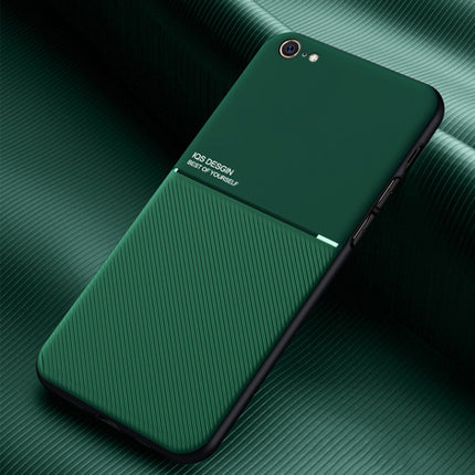 Klassisches, magnetisches, stoßfestes PC + TPU-Gehäuse mit Neigungsstreifenkorn, für iPhone 6, für iPhone 6 Plus, für iPhone SE 2022 / SE 2020 / 8 / 7, für iPhone 8 Plus / 7 Plus, für iPhone 11, für iPhone 11 Pro, für iPhone 11 Pro Max, für iPhone 12 mini