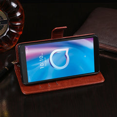 idewei Crazy Horse Texture Horizontal Flip Leather Case with Holder & Card Slots & Wallet, For Alcatel 1B 2020, For Cubot C30, For Fujitsu Arrows RX