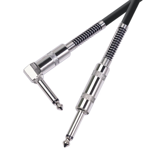 TC048SL 6.35mm Plug Straight to Elbow Electric Guitar Audio Cable, 1.8m, 3m, 6m, 10m