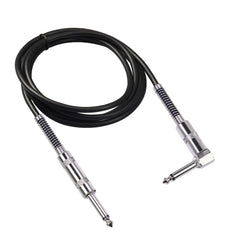 TC048SL 6.35mm Plug Straight to Elbow Electric Guitar Audio Cable, 1.8m, 3m, 6m, 10m