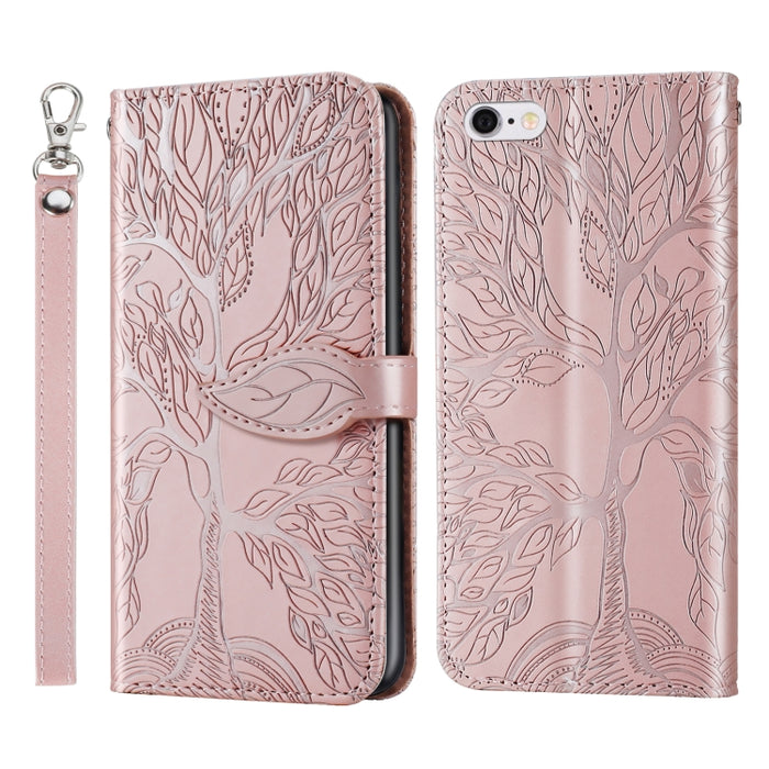 Life of Tree Embossing Pattern Horizontal Flip Leather Case with Holder & Card Slot & Wallet & Photo Frame & Lanyard, For iPhone 6 & 6s, For iPhone 6 Plus & 6s Plus, For iPhone 8 & 7, For iPhone 8 Plus & 7 Plus